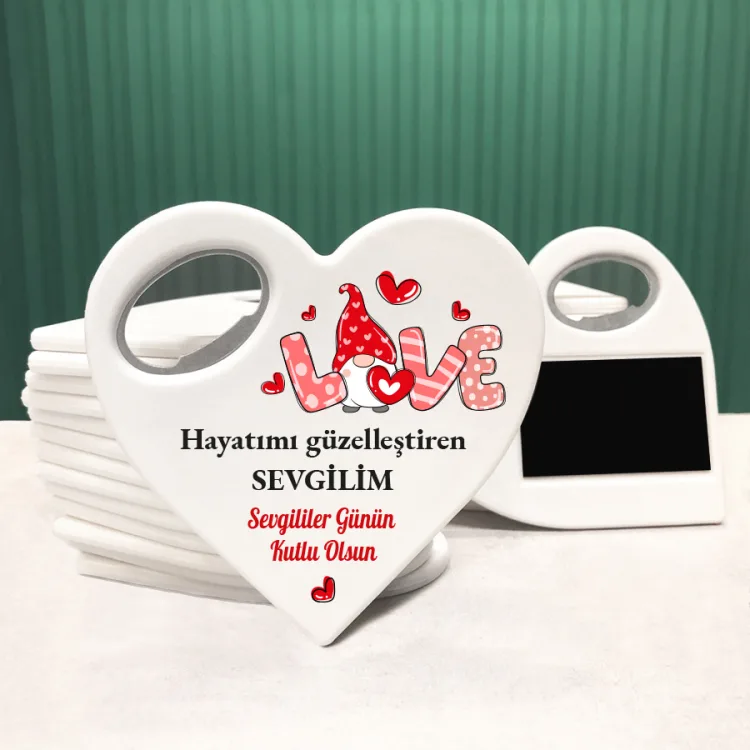 Kalp Açacaklı Magnet 14 Şubat Sevgililer Günü Hediye Set - 02 - Detay Görseli 1
