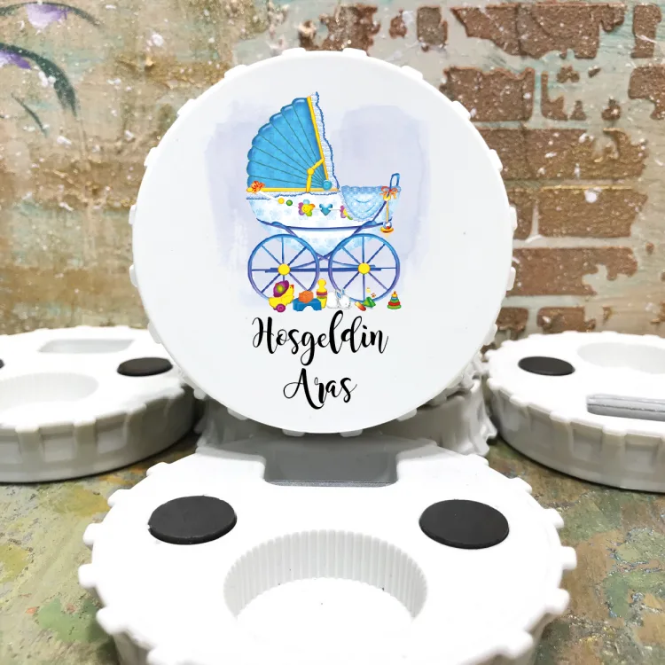 Kapak Magnet Açacaklı 829 - Mavi Bebek Arabası Tasarım
