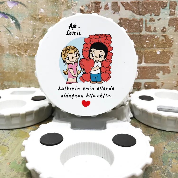 Kapak Magnet Açacaklı 0876 - 14 Şubat Sevgililer Günü Hediyelik Magnet