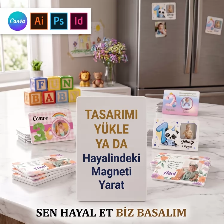 01 - Dikdörtgen Magnet Tasarla