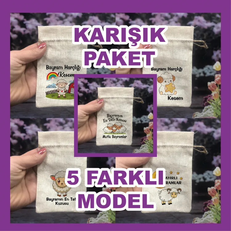 Baskılı Kese 0560 Karışık - Kurban Bayram Harçlığı Hediyelik Kesesi - Detay Görseli 2