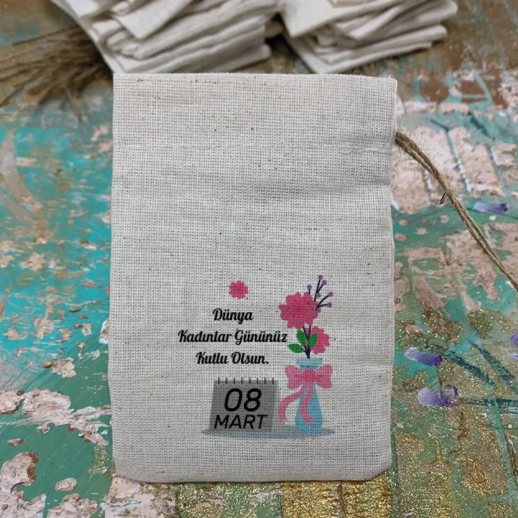 Baskılı Kese 0002 - 8 Mart Kadınlar Günü Hediyelik Kese
