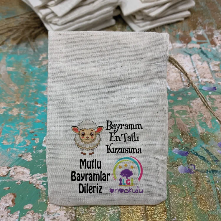 Baskılı Kese 0068 - Kurban Bayramı Logolu Bayram Harçlığı Hediyelik Kesesi