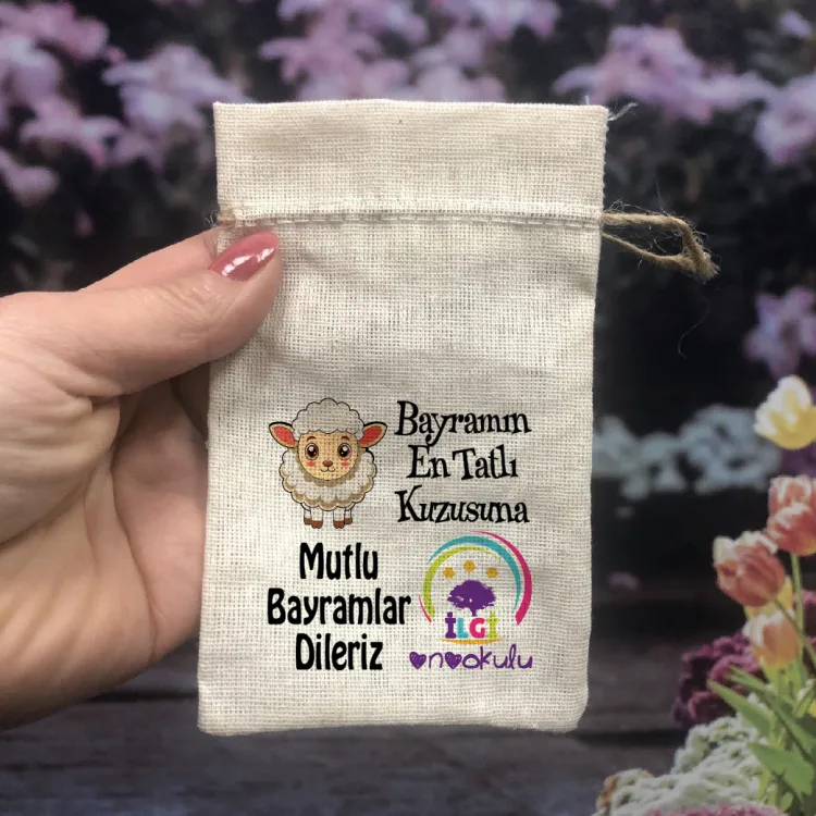 Baskılı Kese 0068 - Kurban Bayramı Logolu Bayram Harçlığı Hediyelik Kesesi - Detay Görseli 1