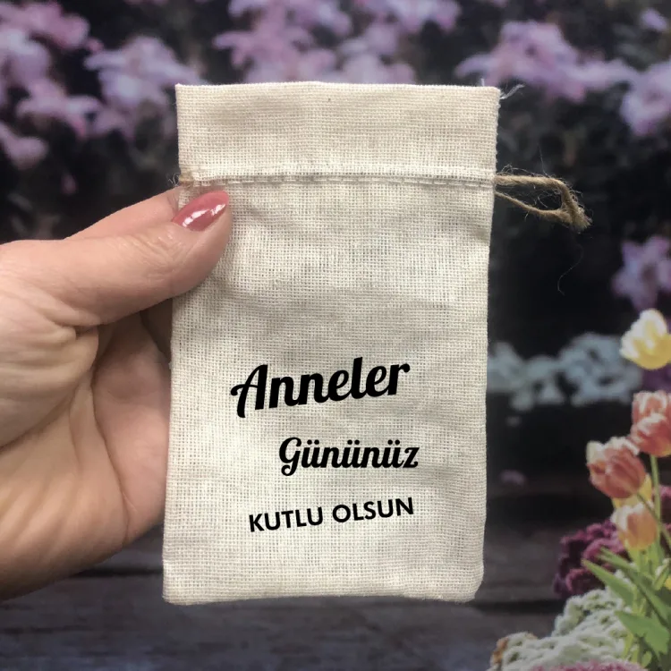 Baskılı Kese 0082 - Anneler Günü Tasarım Hediyelik Kese - Detay Görseli 1