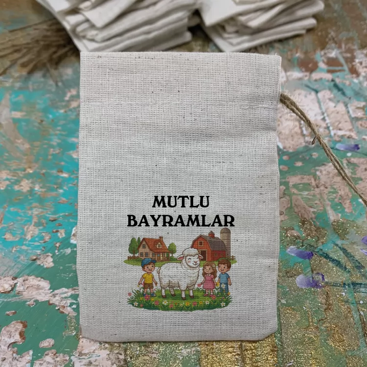 Baskılı Kese 0092 - Kurban Bayramı Harçlığı Hediyelik Kesesi - Detay Görseli 1