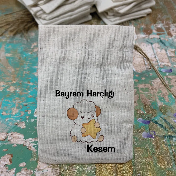 Baskılı Kese 0551 - Kurban Bayramı Hediyelik Harçlık Kesesi - Detay Görseli 1