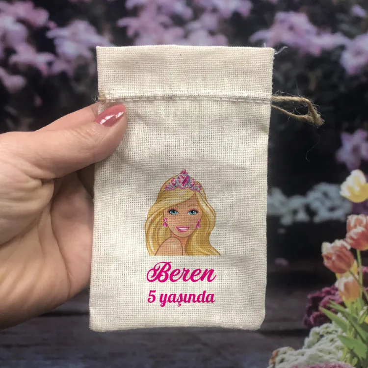 Baskılı Kese 0557 - Barbie Tasarım Hediyelik Kese - Detay Görseli 1