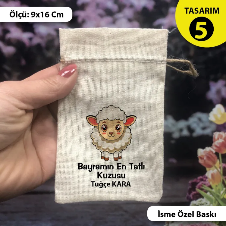 İsime Özel Baskılı  Bayram Kese 0561 - Kurban Bayramı Harçlık Keseleri - Detay Görseli 4