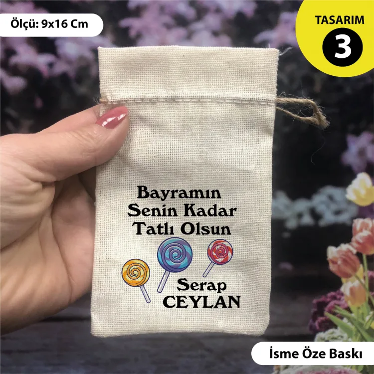 İsime Özel Baskılı Bayram  Kese 0562 - Ramazan Bayramı Harçlık Keseleri - Detay Görseli 2
