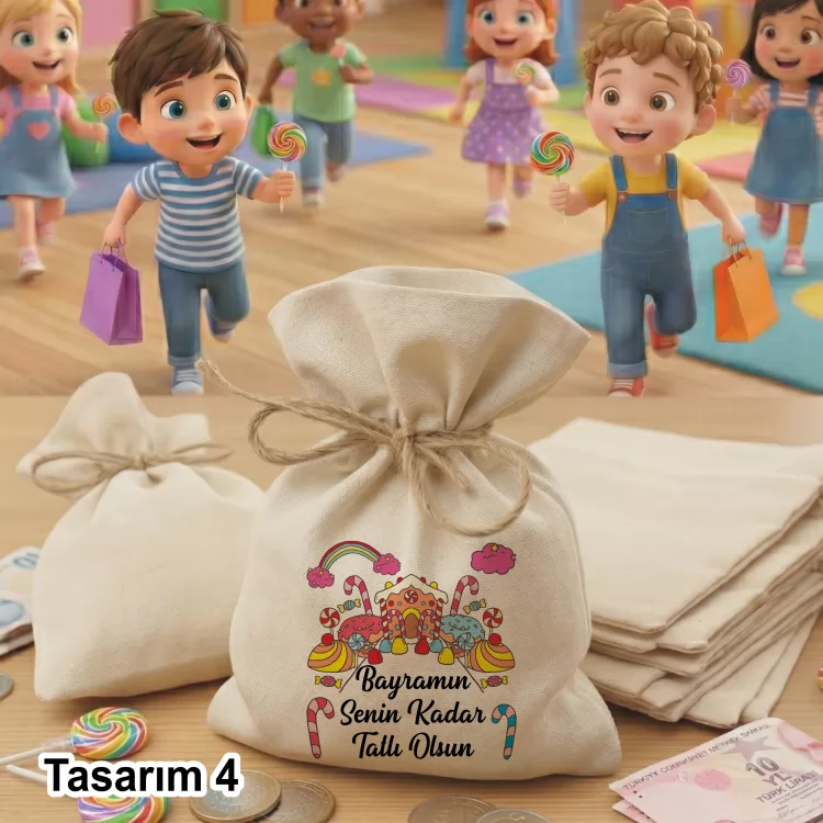 01 - Kapmanyalı Bayram  Kese 0564 - Ramazan Bayramı  / Kurban Bayramı Harçlık Keseleri - Detay Görseli 3