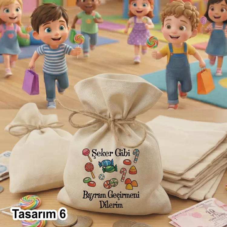 01 - Kapmanyalı Bayram  Kese 0564 - Ramazan Bayramı  / Kurban Bayramı Harçlık Keseleri - Detay Görseli 5
