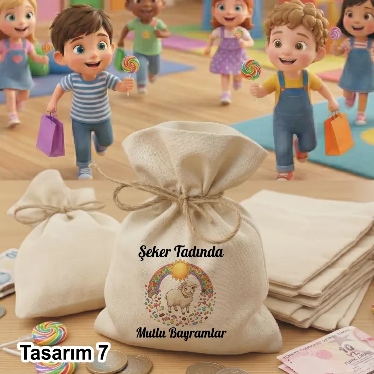 01 - Kapmanyalı Bayram  Kese 0564 - Ramazan Bayramı  / Kurban Bayramı Harçlık Keseleri - Detay Görseli 6