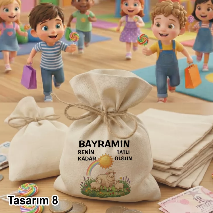01 - Kapmanyalı Bayram  Kese 0564 - Ramazan Bayramı  / Kurban Bayramı Harçlık Keseleri - Detay Görseli 7