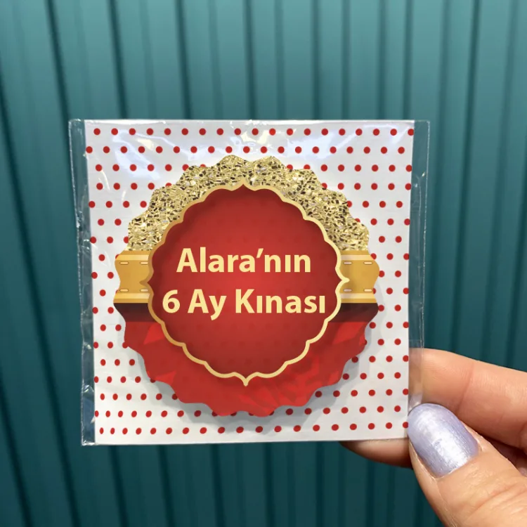 Magnet 0662 - Kız Bebek 6 Ay Kınası Temalı - Detay Görseli 1