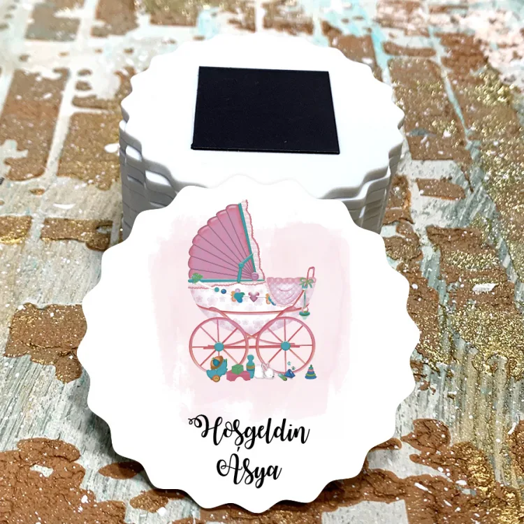 Magnet 0443 - Kız Bebek Arabası Temalı