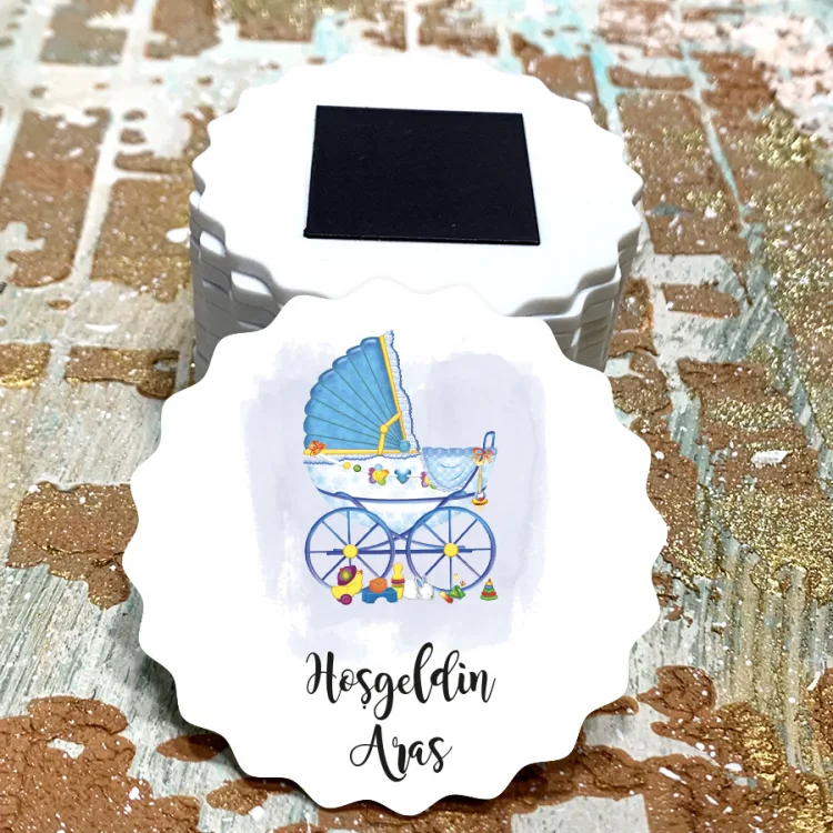 Magnet 0444 - Erkek Bebek Arabası Temalı