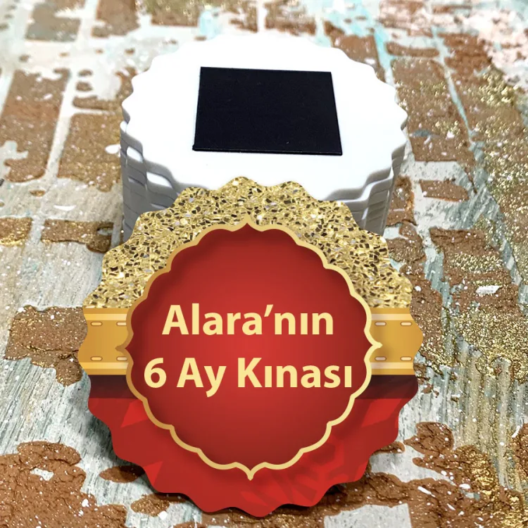 Magnet 0662 - Kız Bebek 6 Ay Kınası Temalı