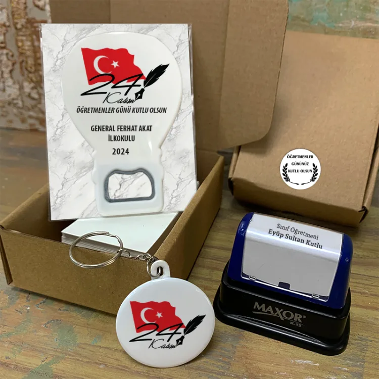 24 Kasım Öğretmenler Günü Hediyesi Balon Açacaklı Magnet Set 008