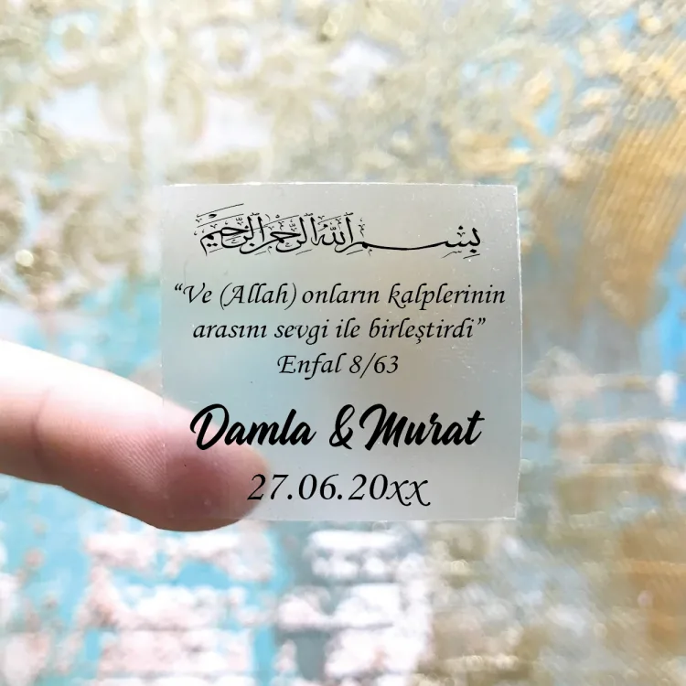 Kare Şeffaf Etiket 544 - Dua - Ayet Tasarım