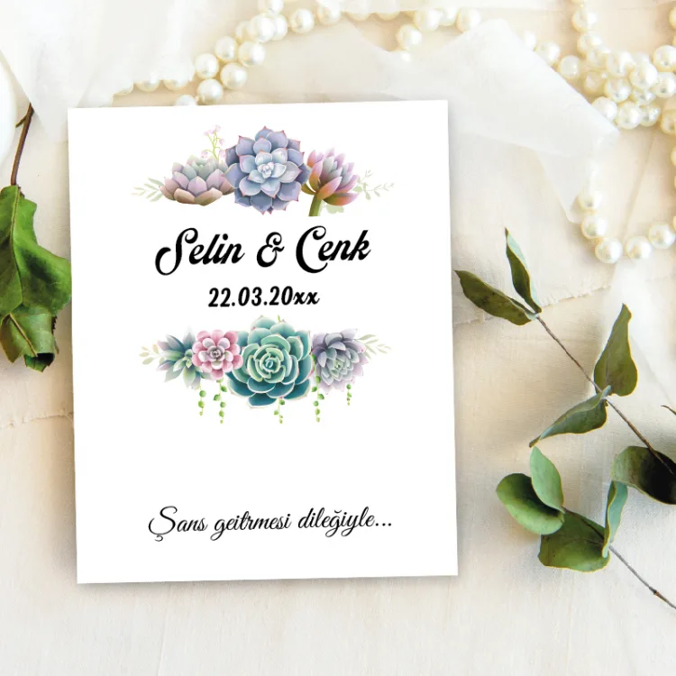 Takı Kartı 026 - Nikah Hatırası Toka, Küpe Kartı