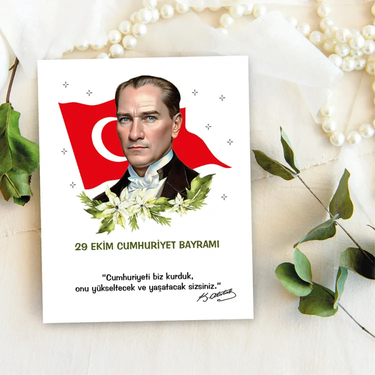 Takı Kartı 088 - 29 Ekim Cumhuriyet Bayramı Ataürk Tasarım Kart