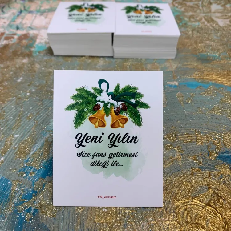 Takı Kartı 097 -  Yeni Yıl - Yılbaşı  Temalı Toka, Küpe Kartı - Detay Görseli 1