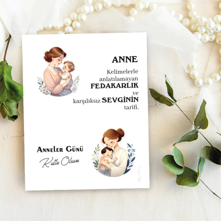 Takı Kartı 121 - Anneler Günü Tasarım Hediyelik Kart