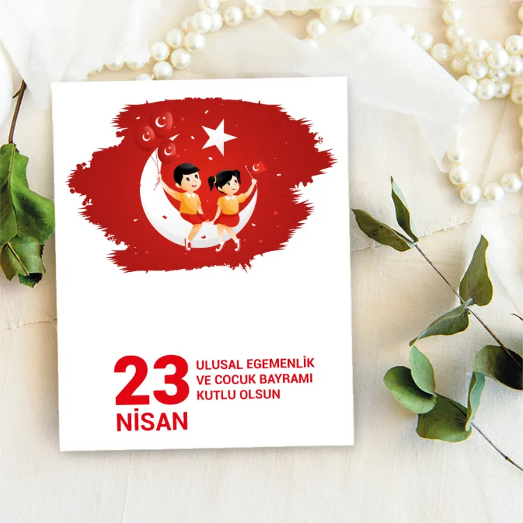 Takı Kartı 125 - 23 Nisan Çocuk Bayramı Hatırası Bileklik Hediye Kartı