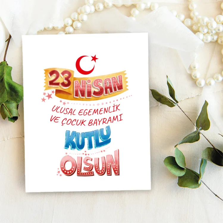 Takı Kartı 127 - 23 Nisan Çocuk Bayramı Hatırası Bileklik Hediye Kartı